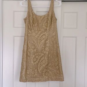 Lilly Pulitzer gold mini dress size 0
